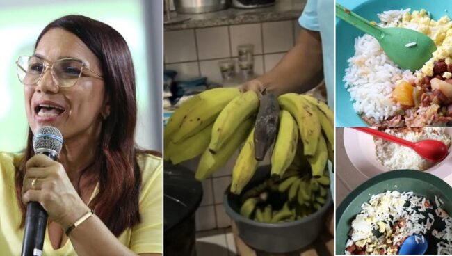 Prefeita Dinair Veloso deixa crianças com banana estragada e cárdio diário de arroz com ovo e feijão