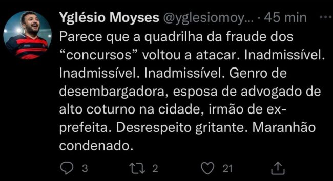 Deputado Yglésio Moyses denuncia fraude em concurso na Assembleia Legislativa do MA